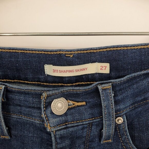 Levi's 311 Shaping Skinny Women's Dark Wash Skinny Fit Jeans Size 27 - Picture 3 of 8